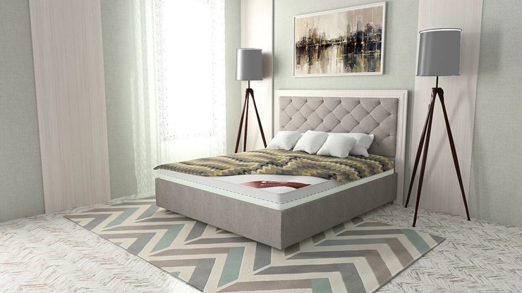 Двуспальная кровать Манхэттен 180х200 (с основанием), с высотой спинки - 140 см в Стерлитамаке - изображение 2