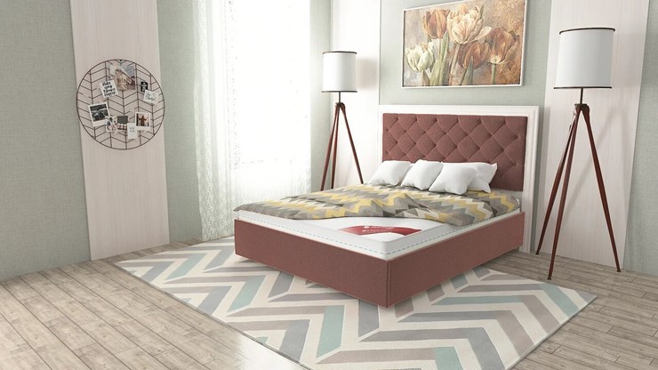 Двуспальная кровать Манхэттен 180х200 (с основанием), с высотой спинки - 140 см в Уфе - изображение 7