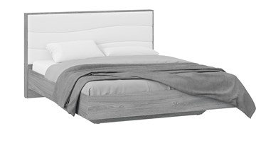 Кровать 2-спальная Миранда тип 1 (Дуб Гамильтон/Белый глянец) в Уфе