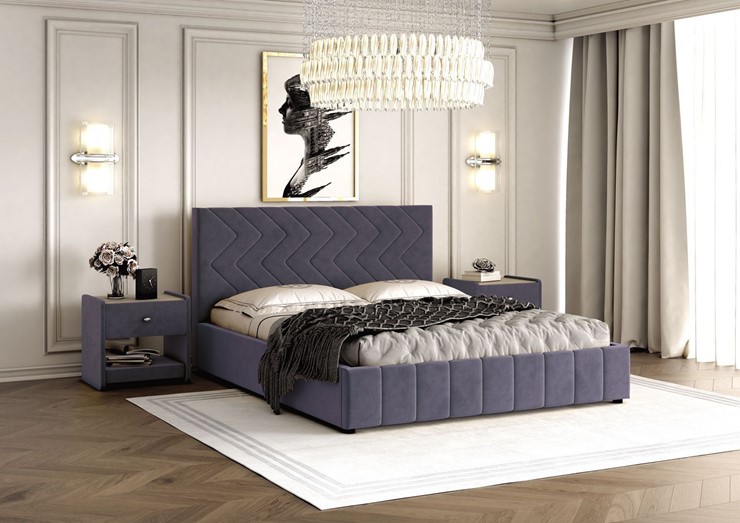 Кровать в спальню Нельсон Зиг Заг 160х200 (вариант 2) с основанием в Стерлитамаке - изображение 1