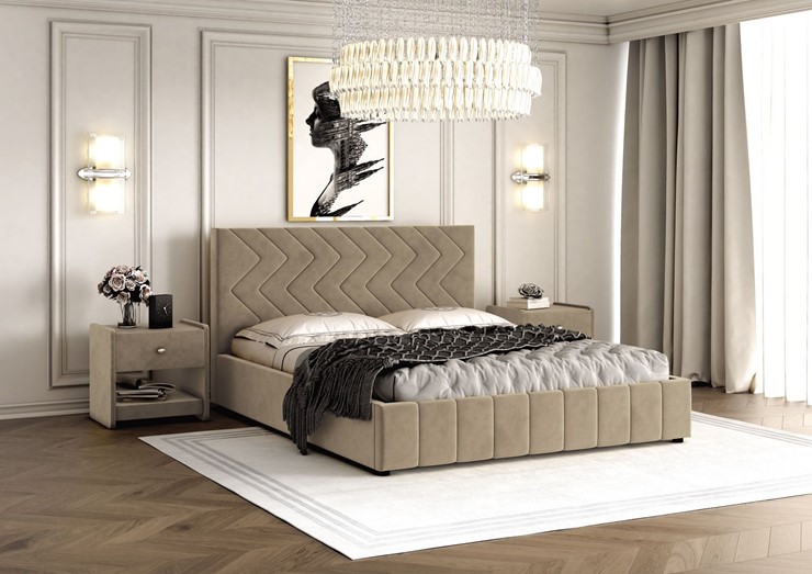 Кровать 2-спальная Нельсон Зиг Заг 160х200 (вариант 3) с основанием в Стерлитамаке - изображение 1