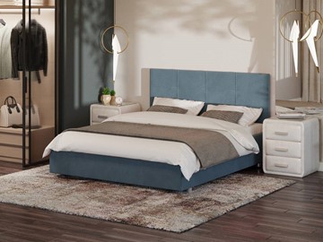 Кровать в спальню Neo 140х200, Велюр (Monopoly Прованский синий (792)) в Стерлитамаке