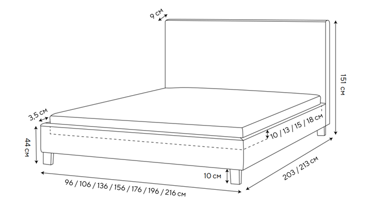 Кровать 2-спальная Rhomby 160х200, Рогожка (Тетра Бежевый) в Уфе - изображение 1