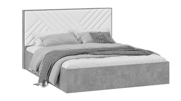 Двуспальная кровать с подъемным механизмом Хилтон Тип 1 без заглушины (Ателье светлый/Белый) в Уфе