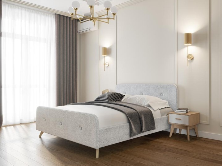 Двуспальная кровать Сиерра 1600 (без основания) Аура серый в Стерлитамаке - изображение 1