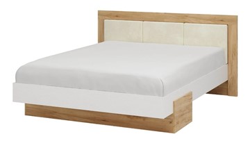 Кровать спальная Тоскана 1600 (Дуб крафт золотой/Белый поры глубокие) с основанием в Стерлитамаке - предосмотр