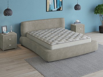 Двуспальная кровать Zephyr 160х200, (Велсофт Серый) в Стерлитамаке