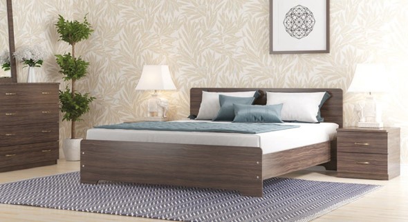 Спальная кровать Золушка, 140х200 с основанием, венге в Стерлитамаке - изображение
