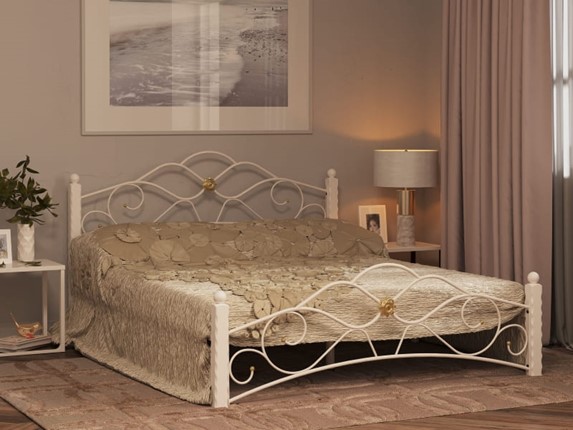 Кровать 2-спальная Гарда 3, 160х200, белая в Стерлитамаке - изображение