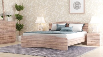 Кровать двуспальная Лира, 160х200 с основанием, сонома в Стерлитамаке