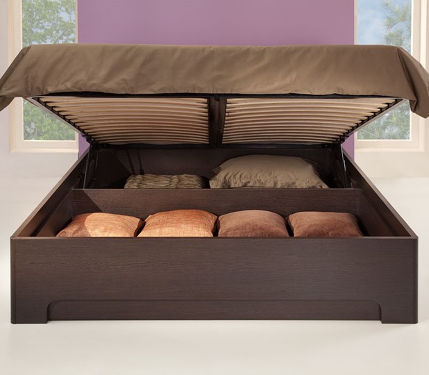 Кровать с подъемным ортопедическим основанием Парма-1 1600,  венге / экокожа caiman темный в Стерлитамаке - изображение 3