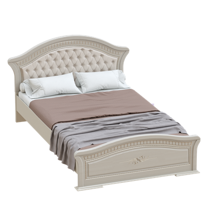 Кровать с основанием Николь, Ясень жемчужный/Ваниль в Стерлитамаке - изображение
