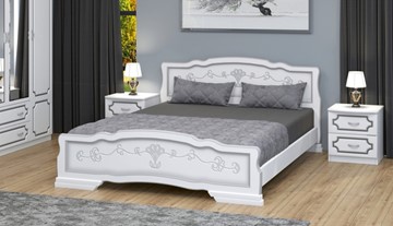 Кровать полутороспальная Карина-6 (Белый Жемчуг) 140х200 в Салавате