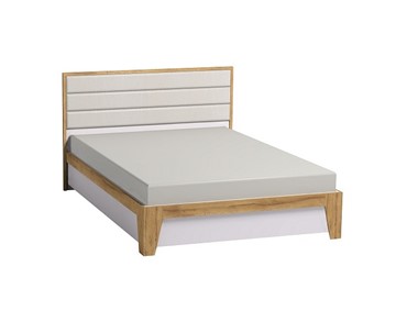 Кровать полутороспальная Айрис 308 1400 с гибкими ламелями дерево, Белый-Дуб золотистый в Стерлитамаке