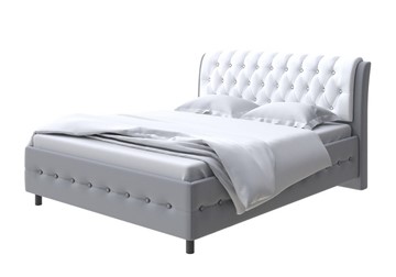 Двуспальная кровать Como (Veda) 4 180х200, Экокожа (Серый с белым) в Стерлитамаке