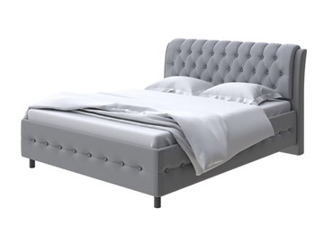 Кровать двуспальная Como (Veda) 4 180х200, Экокожа (Темно-серый с серым) в Стерлитамаке