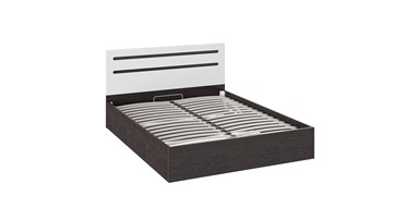 Кровать двуспальная с подъемным механизмом Фьюжн ТД-260.01.04 (Белый глянец, Венге Линум) в Салавате
