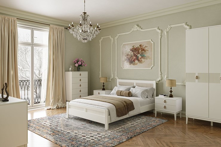 Кровать в спальню Фрида (белый античный) 180х200 в Стерлитамаке - изображение 2