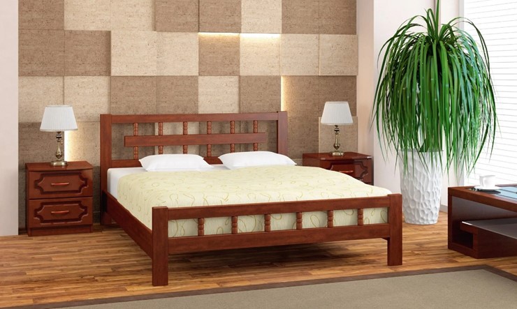 Кровать спальная Натали-5 (Орех) 160х200 в Стерлитамаке - изображение 2