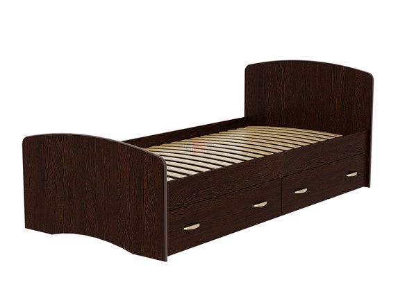 Кровать односпальная 6 с ящиками, 90х200 Венге с основанием в Стерлитамаке - изображение