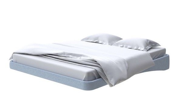 Парящая кровать 2-спальная 160х200, Велюр (Scandi Cotton 21 Китайский Голубой) в Стерлитамаке - изображение
