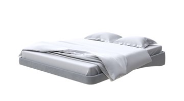 Парящая кровать 2-спальная 180х200, Велюр (Ultra Осенний туман) в Стерлитамаке