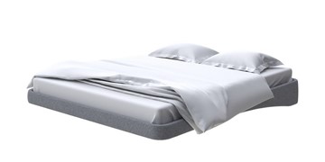 Кровать двуспальная парящая 200х200, Искусственная шерсть (Лама Темно-серый) в Стерлитамаке