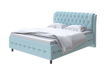 Кровать полутороспальная Como (Veda) 4 140х200, Велюр (Scandi Cotton 20 Голубой Лед) в Стерлитамаке