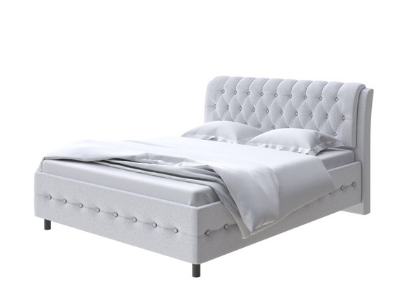 Полутороспальная кровать Como (Veda) 4 140х200, Велюр (Scandi Cotton 7 Серый Камень) в Стерлитамаке - изображение