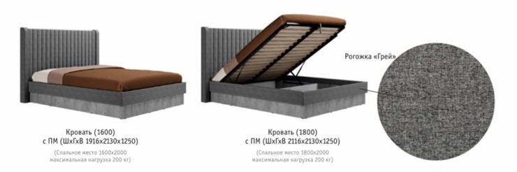 Кровать с механизмом Бержер, 1600, Б 2.0.5 в Стерлитамаке - изображение 2