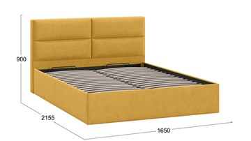 Кровать с подъемным механизмом Глосс Тип 1 (Микровелюр Wellmart Yellow) в Стерлитамаке - предосмотр 1