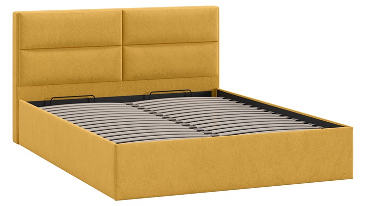 Кровать с подъемным механизмом Глосс Тип 1 (Микровелюр Wellmart Yellow) в Уфе - изображение 2