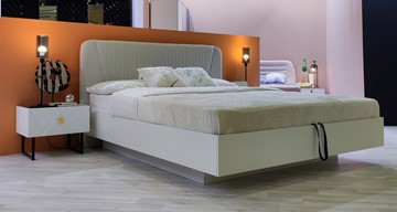 Кровать с подъемным механизмом Марсель-11 (Белый, ткань Catania white) 1800 в Стерлитамаке - предосмотр 4
