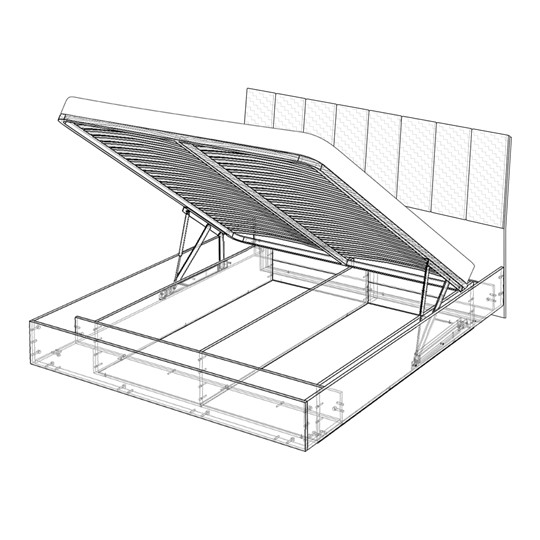 Кровать с подъемным механизмом Марсель-7 (Черный, экокожа polo чёрная) 1600 в Стерлитамаке - изображение 3