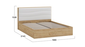 Двуспальная кровать с механизмом Миранда тип 1 (Дуб крафт золотой/Белый глянец) в Салавате - предосмотр 1
