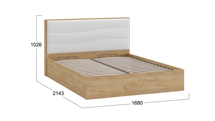 Двуспальная кровать с механизмом Миранда тип 1 (Дуб крафт золотой/Белый глянец) в Салавате - изображение 1