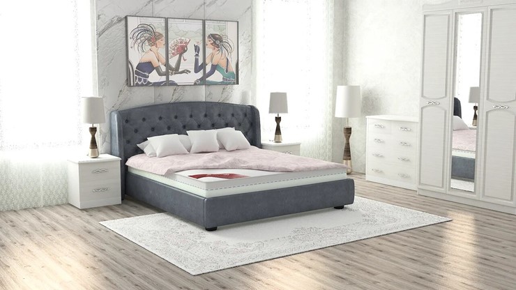 Кровать с механизмом 1.5-спальная Сильва 140х200 (с коробом) в Стерлитамаке - изображение 1