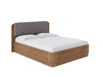 Кровать с механизмом Wood Home 1 160х200, Антик (сосна) с брашированием/Лама Светло-серый в Стерлитамаке