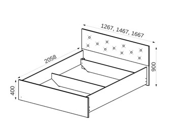 Кровать с мягким изголовьем Анита с ортопедическим основанием 140*200 в Стерлитамаке - предосмотр 1