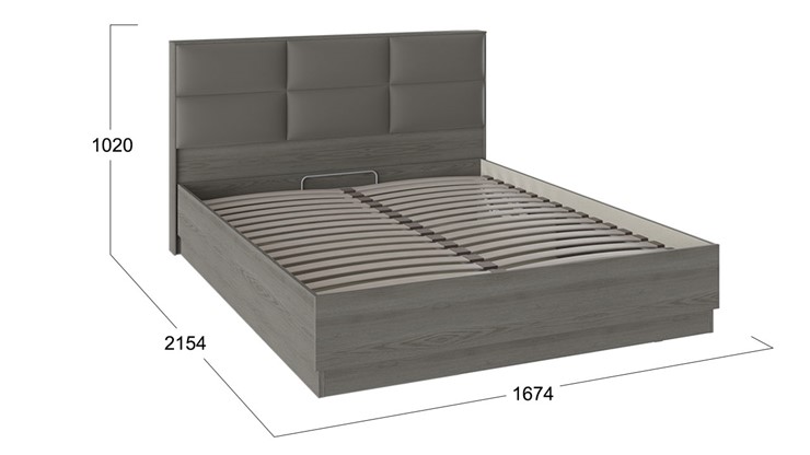 Кровать с подъемным механизмом с мягким изголовьем Либерти, Хадсон/Ткань Грей СМ-297.01.002 в Стерлитамаке - изображение 2
