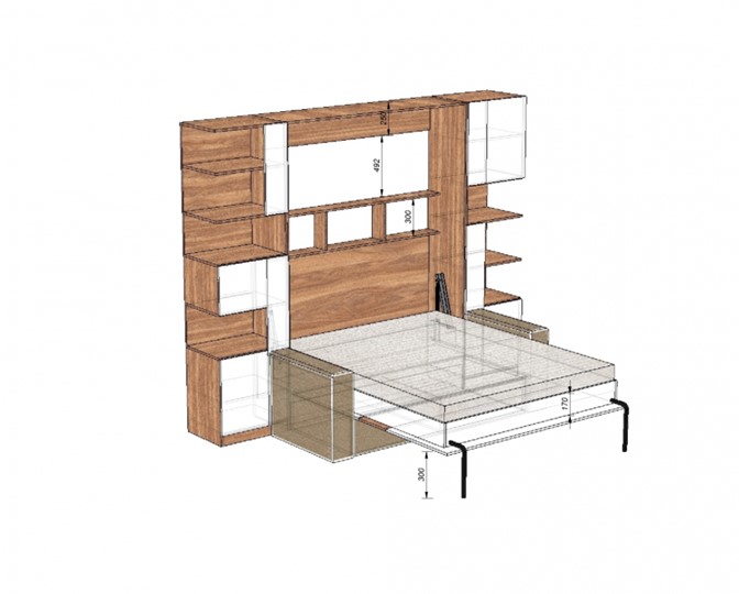 Кровать-шкаф с диваном Дина, 1600х2000 в Стерлитамаке - изображение 3