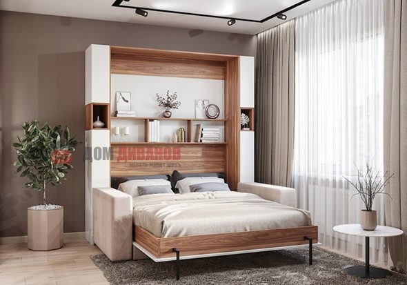 Кровать-шкаф с диваном Добрава, 1400х2000 в Стерлитамаке - изображение