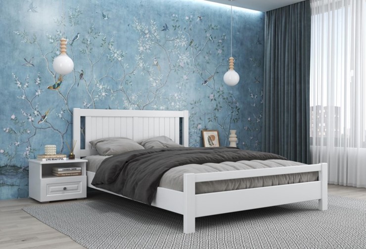 Кровать Ванесса из массива сосны (Белый Античный) 140х200 в Стерлитамаке - изображение 1