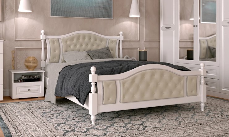 Кровать 2-спальная Жасмин (Белый античный) 160х200 в Стерлитамаке - изображение 1