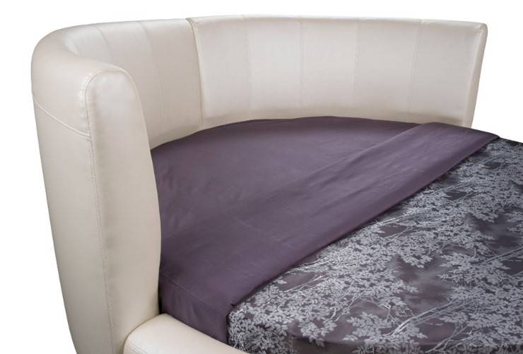 Круглая кровать Luna 200х200, Экокожа (Коричневый) в Стерлитамаке - изображение 1