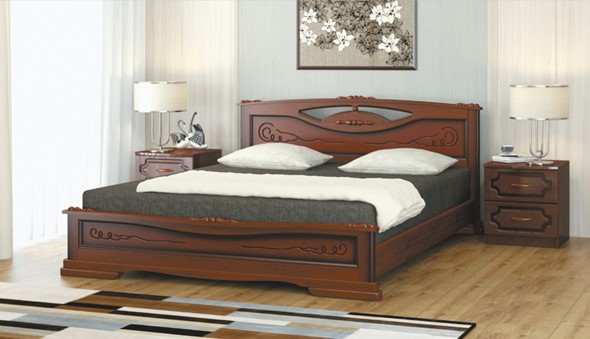 Спальная кровать Елена-3 (Орех) 120х200 в Стерлитамаке - изображение