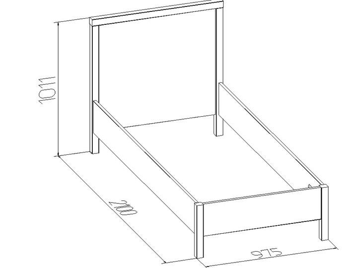 Кровать односпальная Bauhaus 5 + 5.1 Основание с гибкими ламелями 900, Дерево, Дуб Сонома в Стерлитамаке - изображение 2