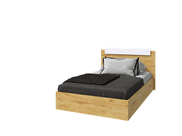Спальная кровать Эко 120 ЛДСП, Дуб вотан/Белый в Салавате