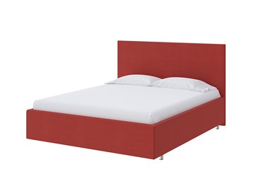 Односпальная кровать Flat 90х200, Велюр (Forest 13 Красный) в Уфе