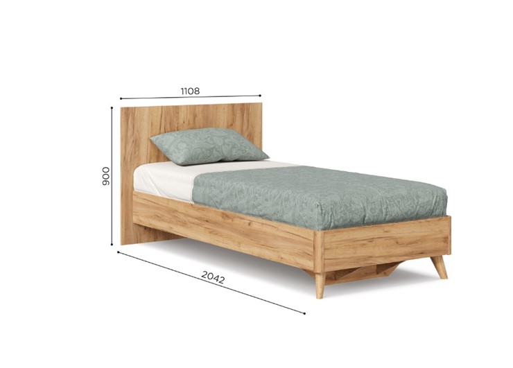 1-спальная кровать Марта-2 900 ЛД 406.160 с основанием, Дуб золотой в Стерлитамаке - изображение 2